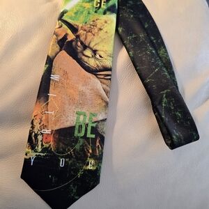 Star Wars Yoda May The Force Be With You Men's Polyester Novelty Necktie Tie